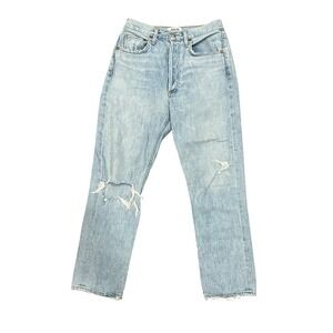 AGOLDE‎ Riley High Rise Straight Leg Distressed Jeans Women's Size 27